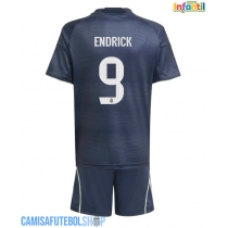 Camisa de time de futebol Real Madrid Endrick #9 Replicas 2º Equipamento Infantil 2025-26 Manga Curta (+ Calças curtas)
